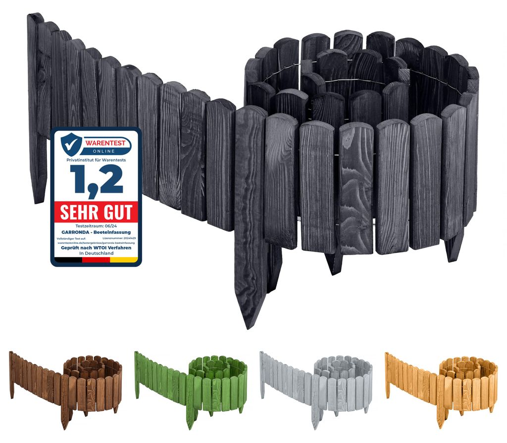 Garronda Beeteinfassung Holz Rollzaun Gartenzaun Produktbild 