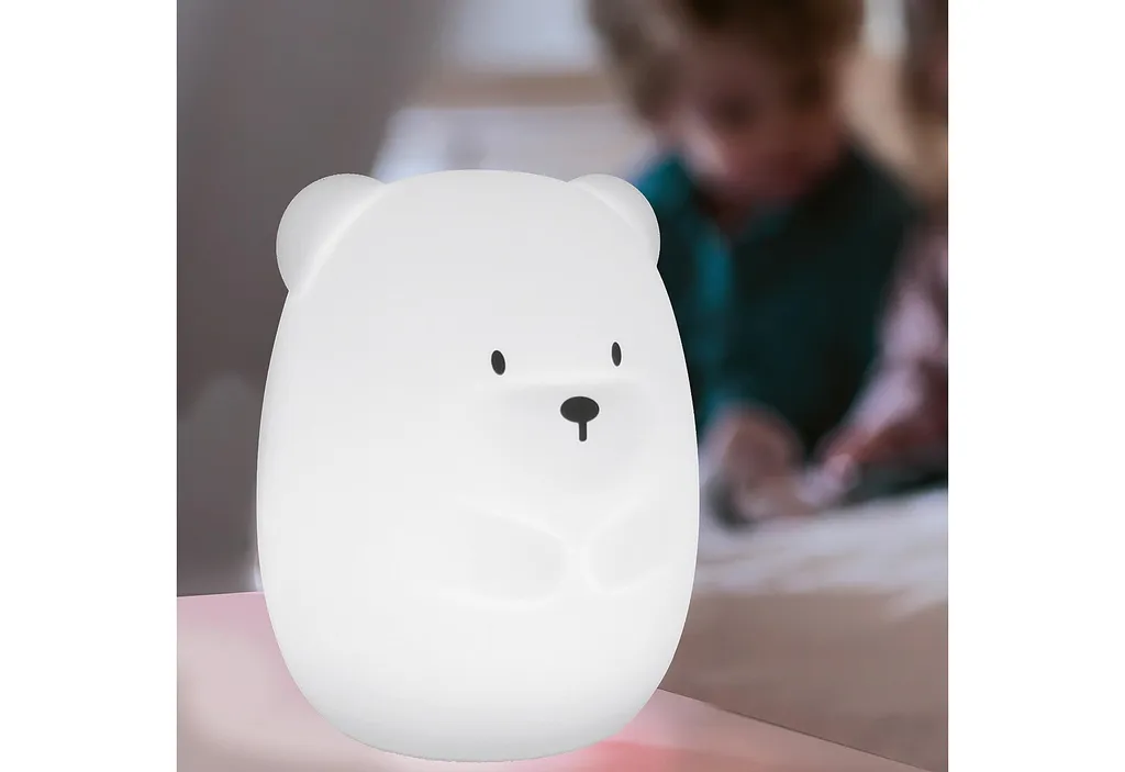 Grande veilleuse ourson 16 cm silicone souple à intensité variable - 2