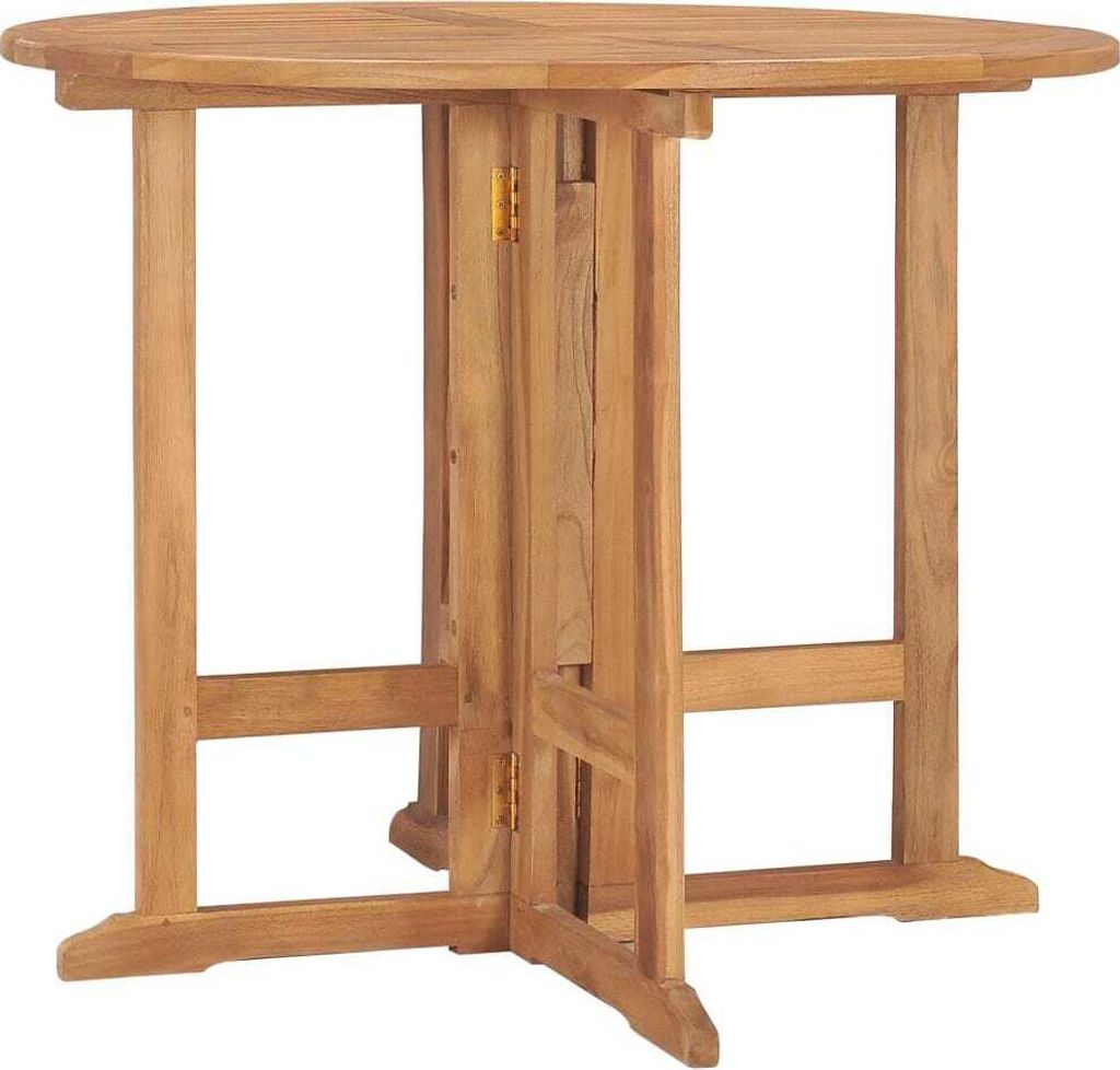 Maison Exclusive - Klappbarer Garten-Esstisch Ø90x75 cm Massivholz Teak