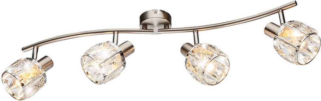 Deckenstrahler, Glaskristall, Spots verstellbar, L 70 cm