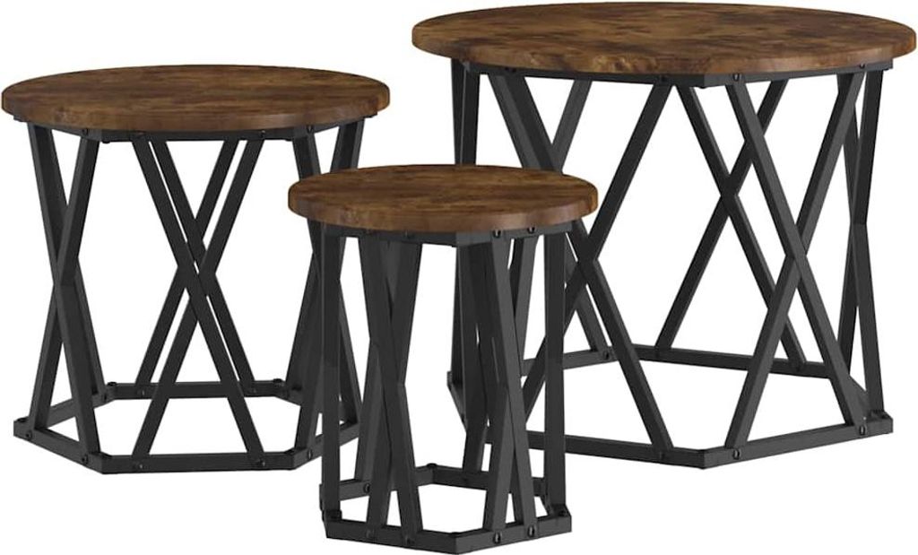 Nesting Beistelltisch 3 pcs Geräucherte Eiche
