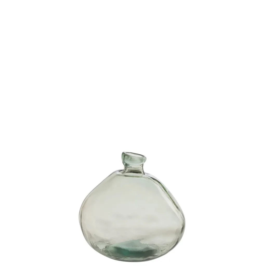 Grand Vase Laura Vert d'eau en Verre de 32 cm avec Finition Pastel