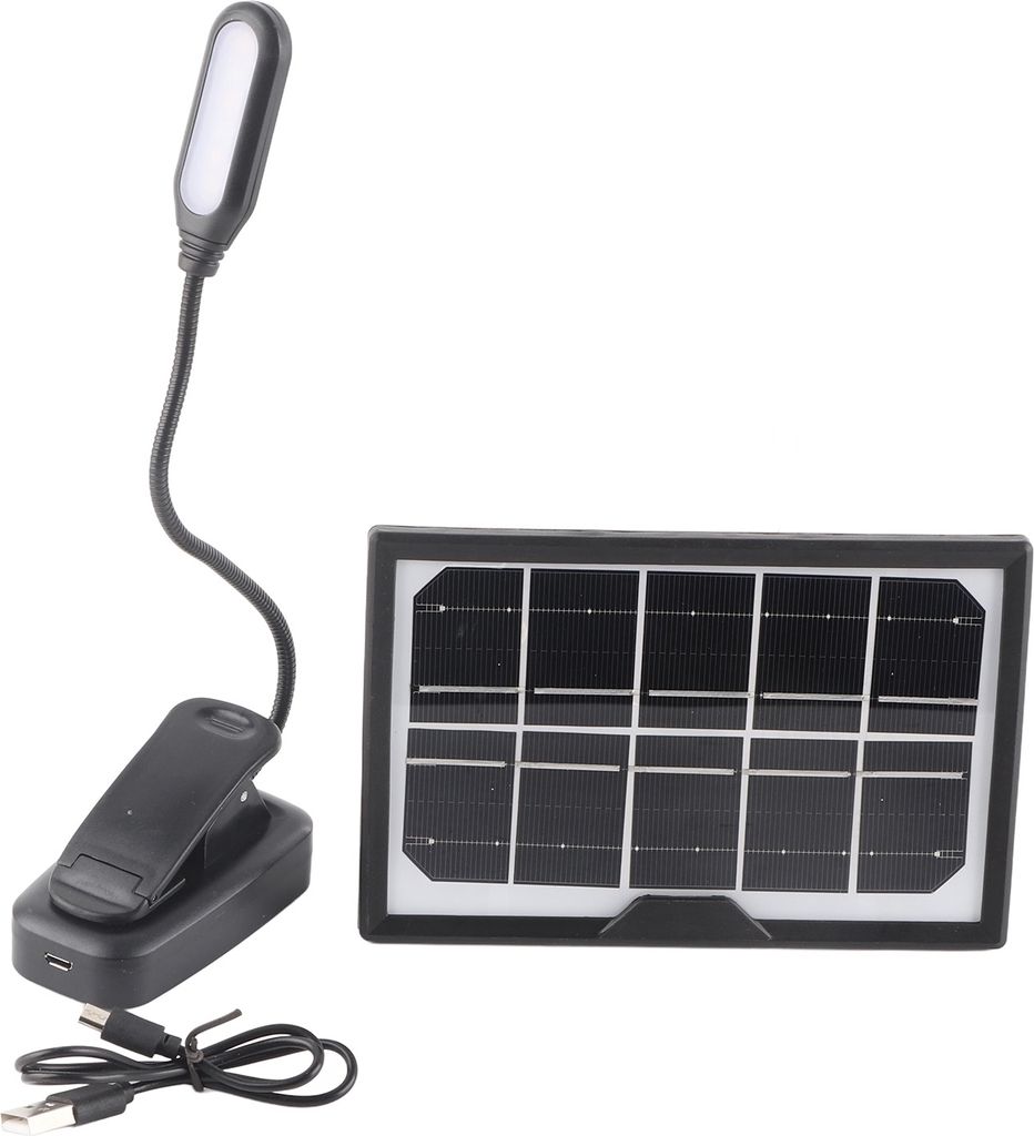 Solar-Klemmlampe, wiederaufladbar, warmes Tageslicht, Produktbild 