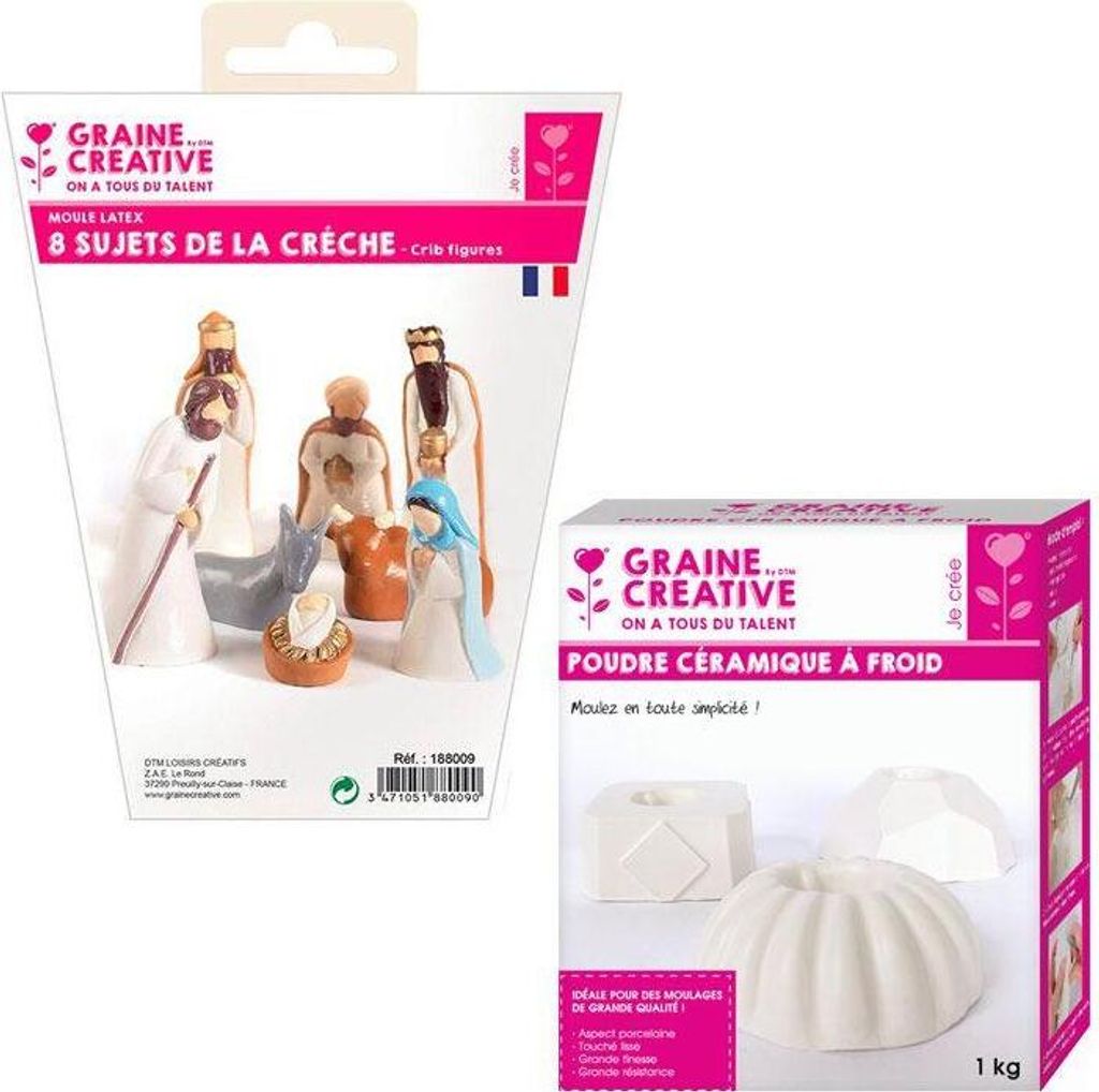 8 Santons Latex-Formen - Weihnachtskrippe + Kaltkeramik 1 Produktbild 