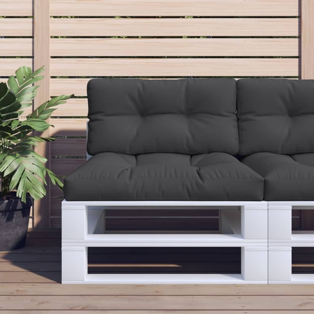 Möbel Palettenkissen Schwarz 80x40x12 cm Stoff - Gartenmöbelauflagen 360608