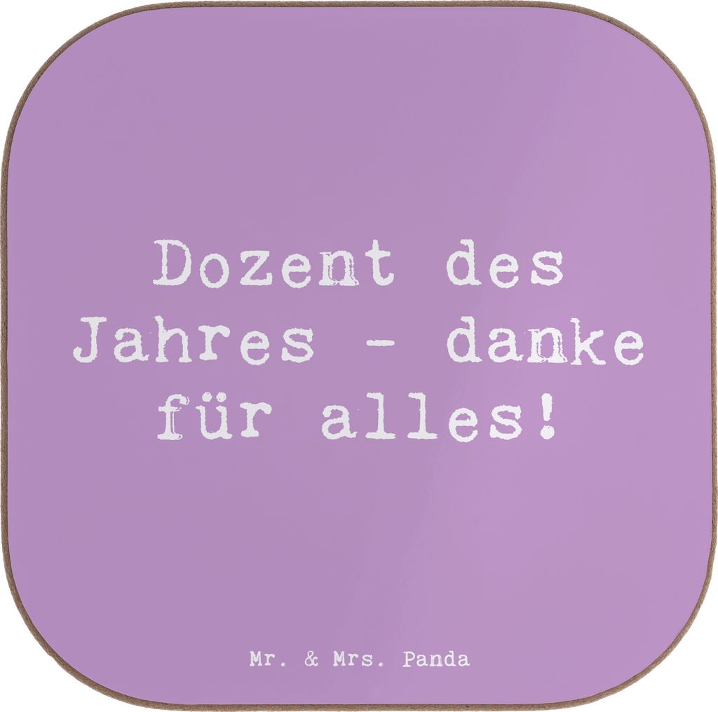 Mr. & Mrs. Panda Holzuntersetzer Spruch Dozent des Jahres - Lavendeltraum - Geschenk, besondere Dozenten, Dankbarkeit, Bedanken, Untersetzer Kaffee...
