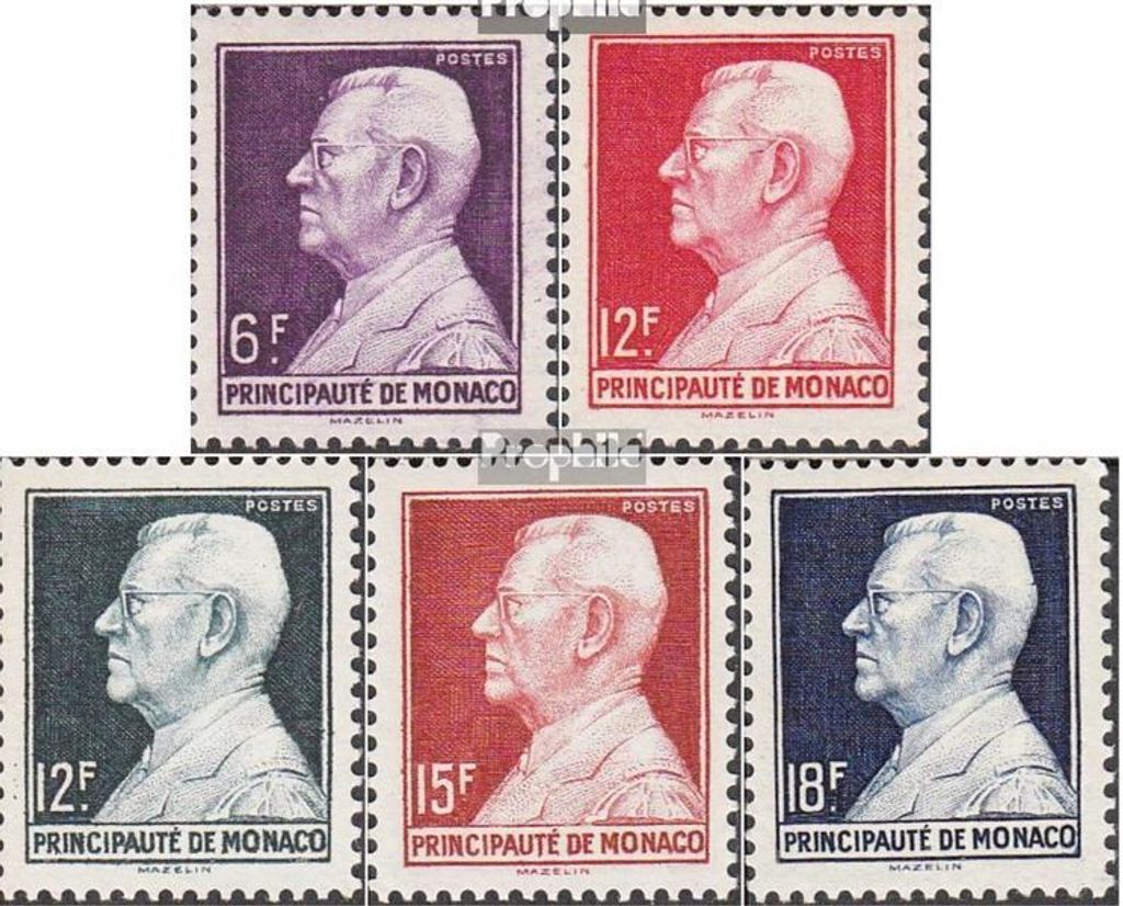 Briefmarken Monaco 1949 Mi 371-380 (kompl.Ausg.) postfrisch Louis II.