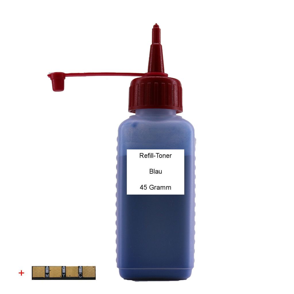 Refill Toner Blau + Chip für Samsung CLT-407S CLP-320 CLP-325