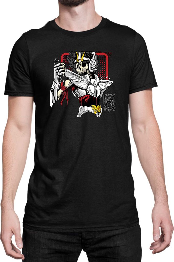 Herren T-Shirt Japan Anime Manga Saint Anime Seiya Zombie Knight 01 Zombie Knight, Man S / Schwarz