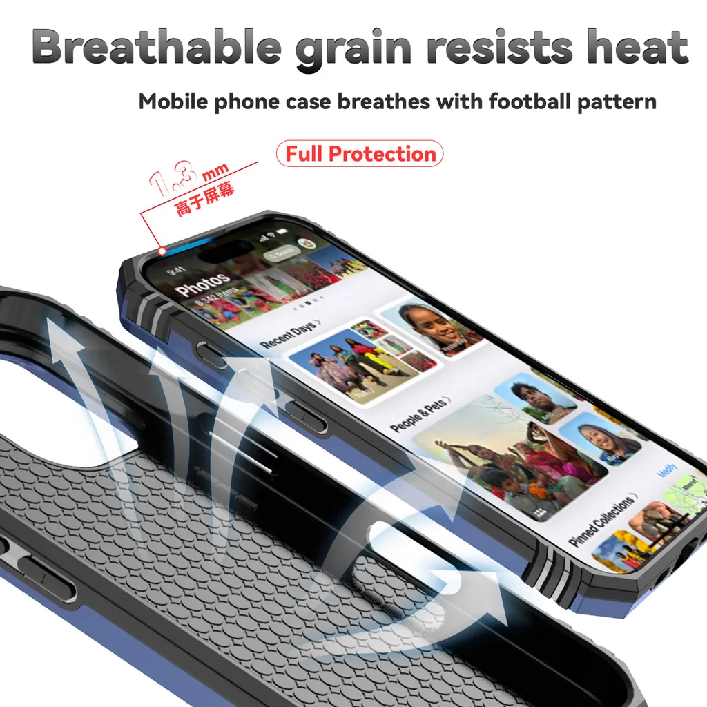 Cover iPhone 16 Plus Blu: Doppio Strato Armor con Slide Camera - 6