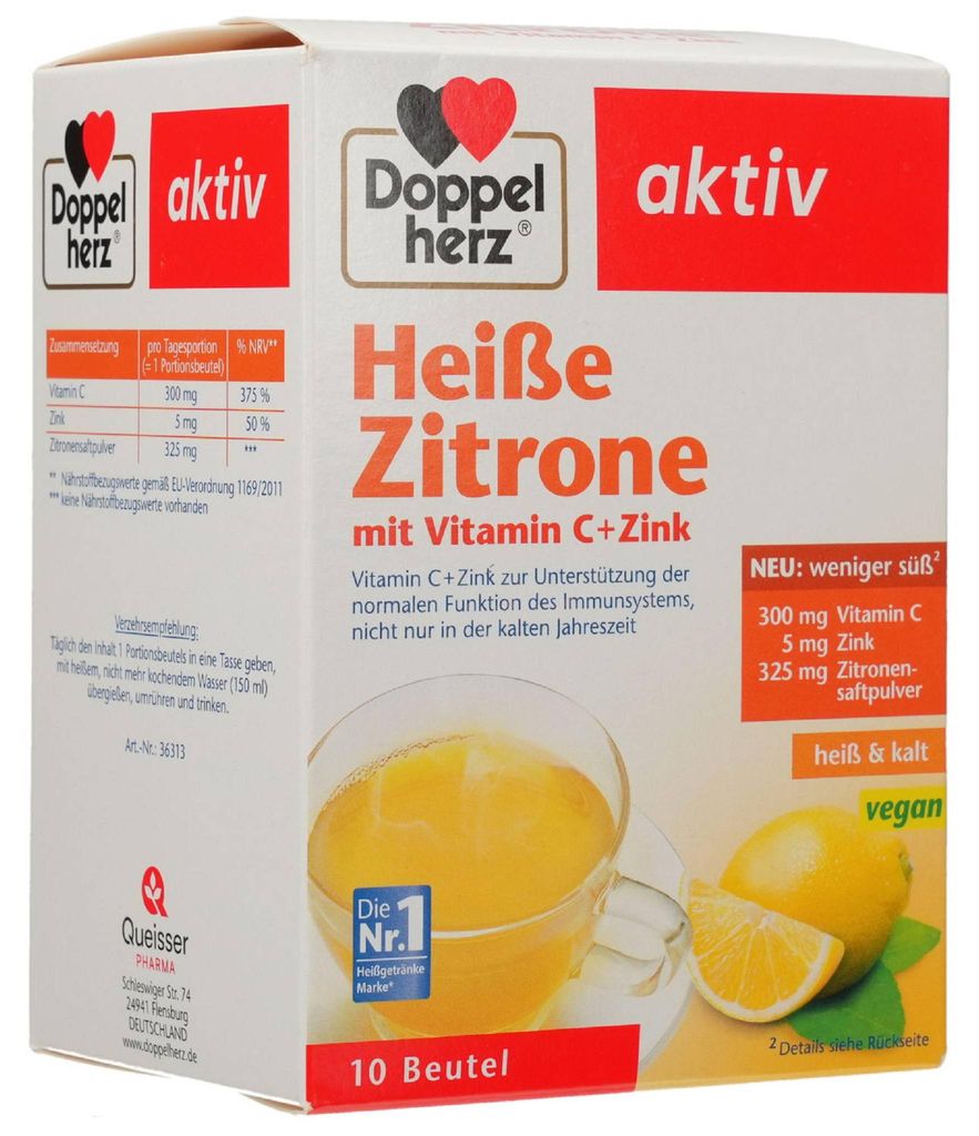 DOPPELHERZ heiße Zitrone Vitamin C+Zink Granulat