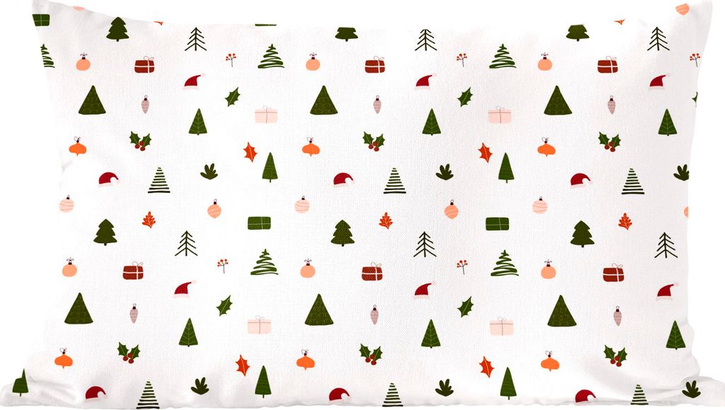 MuchoWow Zierkissen Sofakissen Wohnzimmer Dekokissen 60x40 cm Weihnachten - Schablonen - Weiß - Kopfkissen - Polster mit Foto