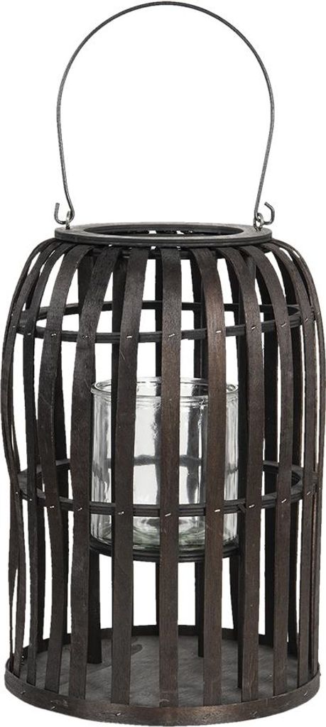 Clayre & Eef Windlicht Ø 25x36 cm Braun Holz