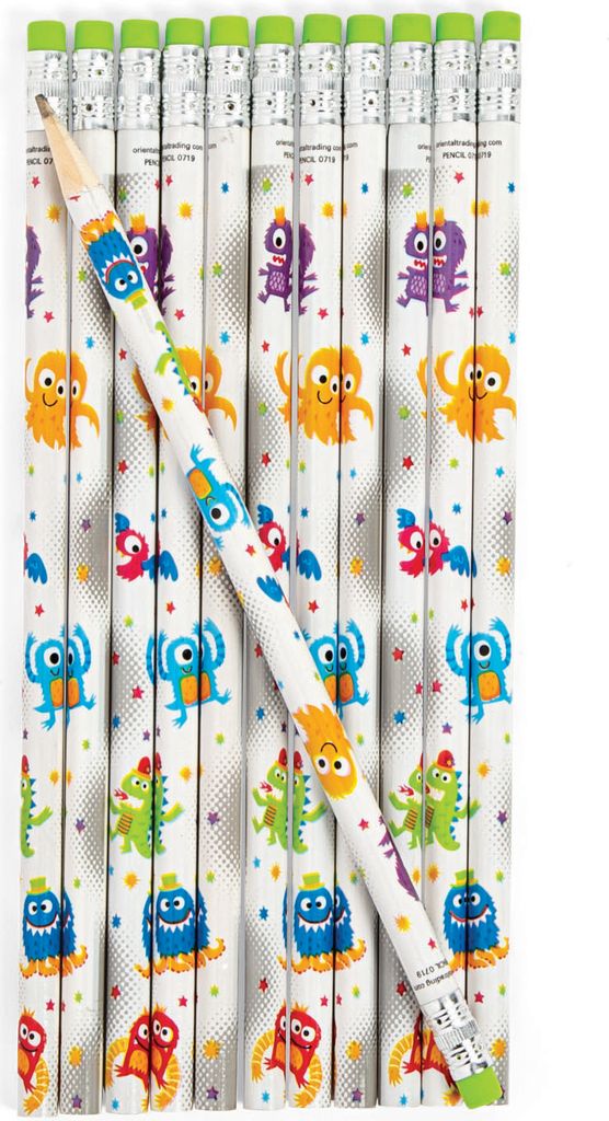 Lustige Monster Bleistifte als Mitgebsel oder Give-Away für den Kindergeburtstag