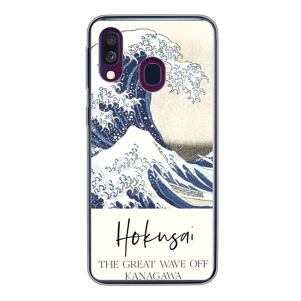 MuchoWow Handyhülle Schutzhülle Hülle für Samsung Galaxy A40 Die große Welle von Kanagawa - Katsushika Hokusai Silikon Softcase Handy Hülle...