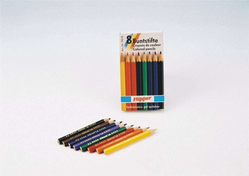 8 Mini Dreikant Buntstifte Malstift Farbstift 9cm lang Produktbild 