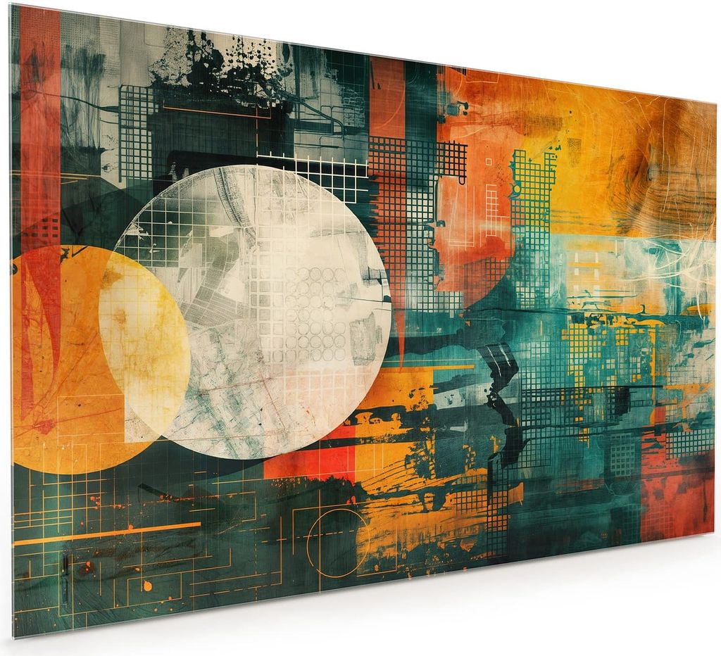 Küchenrückwand Spritzschutz Glas mit Motiv Abstrakte Geometrie 40 x 40 cm