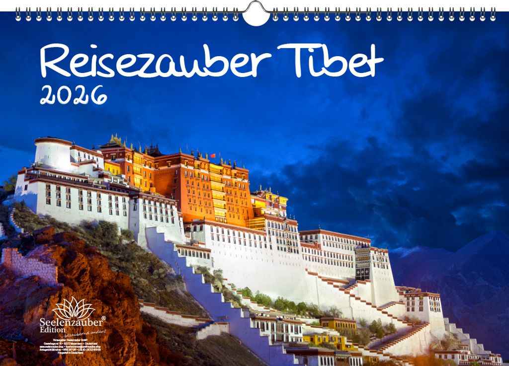 Reisezauber Tibet DIN A3 Kalender für 2026 Tibet Lama Budha Reise Free Urlaub - Seelenzauber