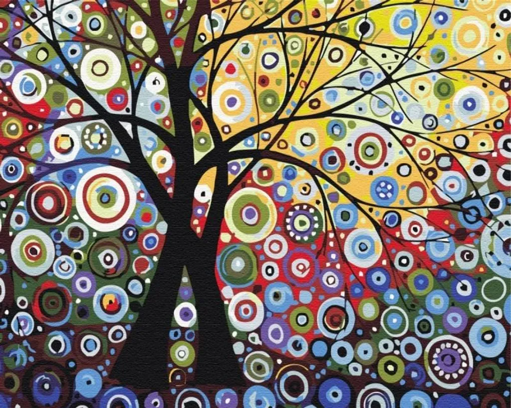 Kit Peinture Numérotée 40x50 cm Lucky Tree - Tableau à Peindre Soi-Même