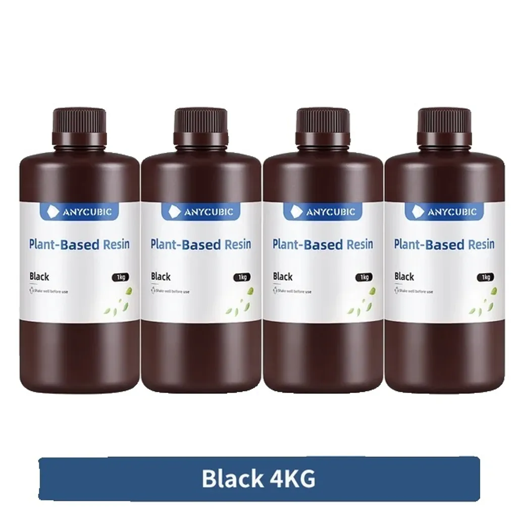 Resina per stampante 3D, formula a base vegetale, odore leggero, nero - 4 kg