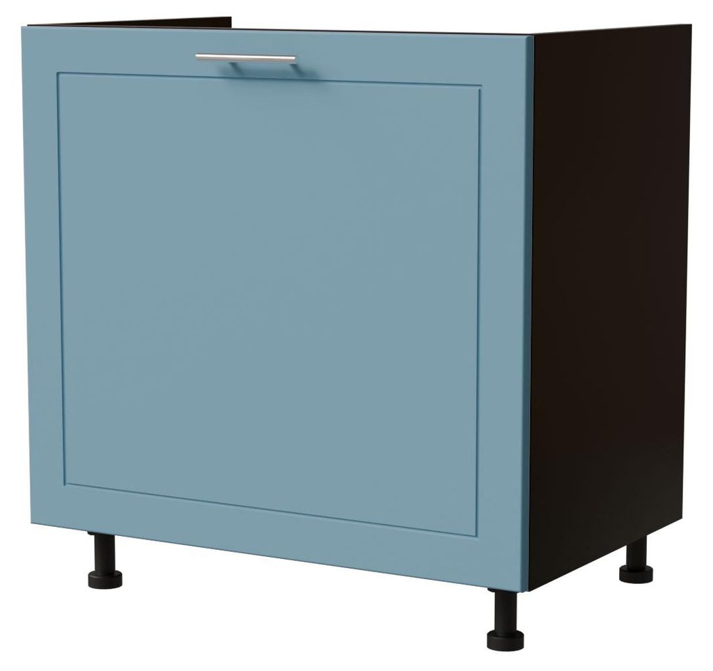Spülenunterschrank BARI 80x82cm lackiert Ausführung wählbar BA-D1Z - 80,RAL 5024 pastellblau matt,schwarz,REJS Comfortbox (Vollauszug)