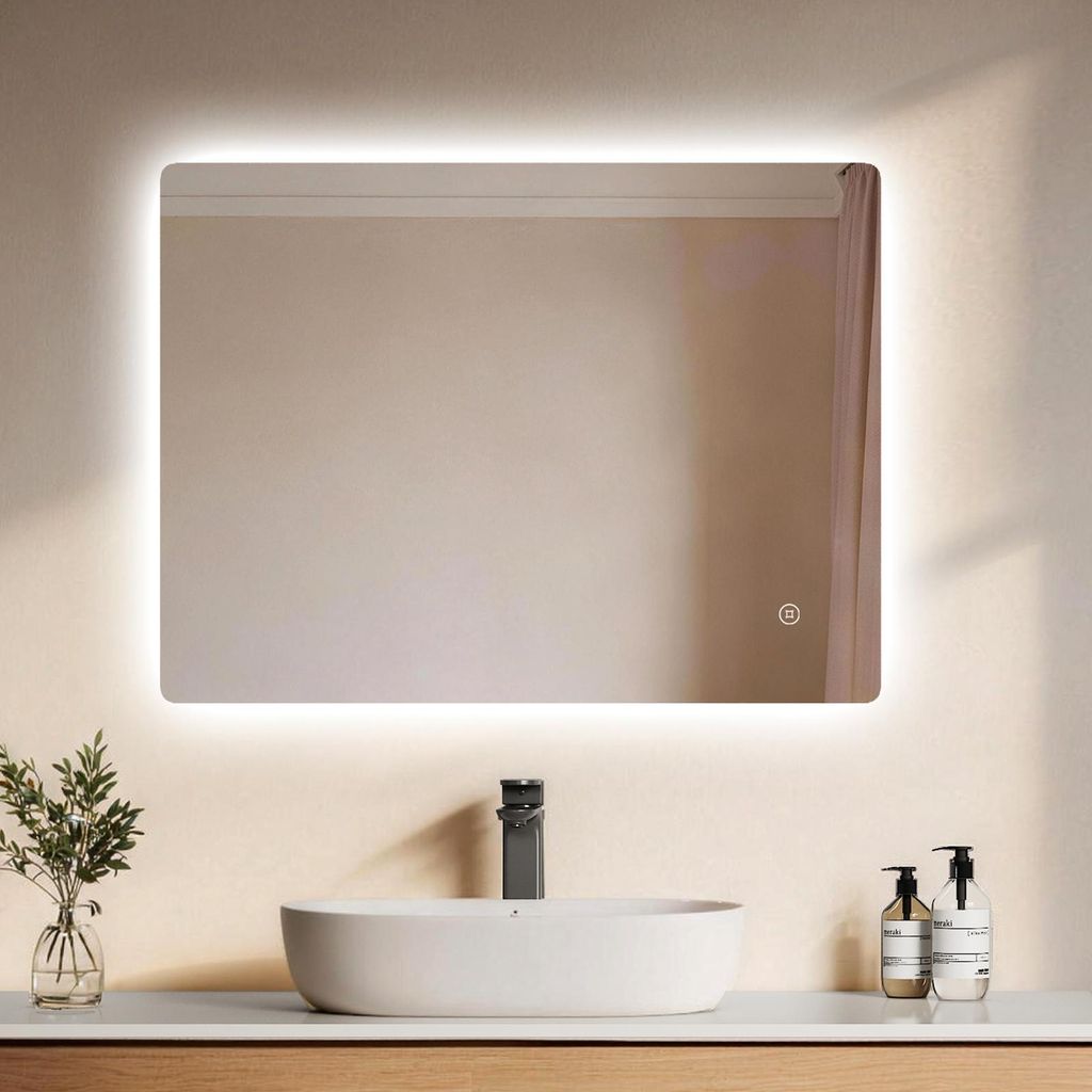 EMKE LED Badspiegel 80x60cm Badspiegel mit Beleuchtung Produktbild 
