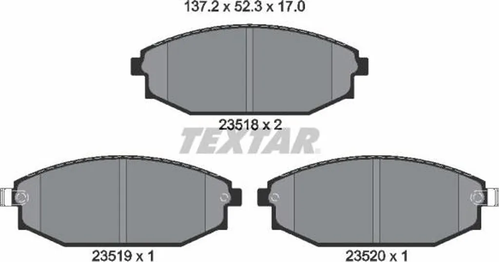 Plaquettes de frein TEXTAR 2351801 haute performance OE 58101M1A00