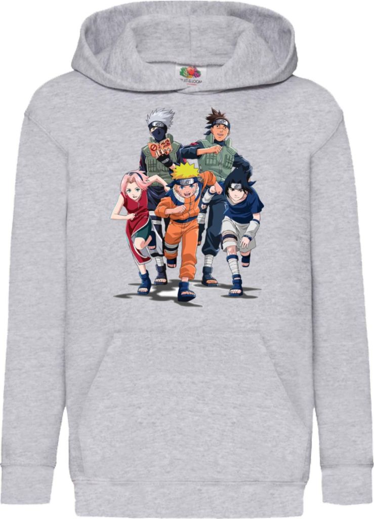 Kinder Kapuzenpullover Naruto Team 7 04, 9-11 Jahr - 140 / Grau