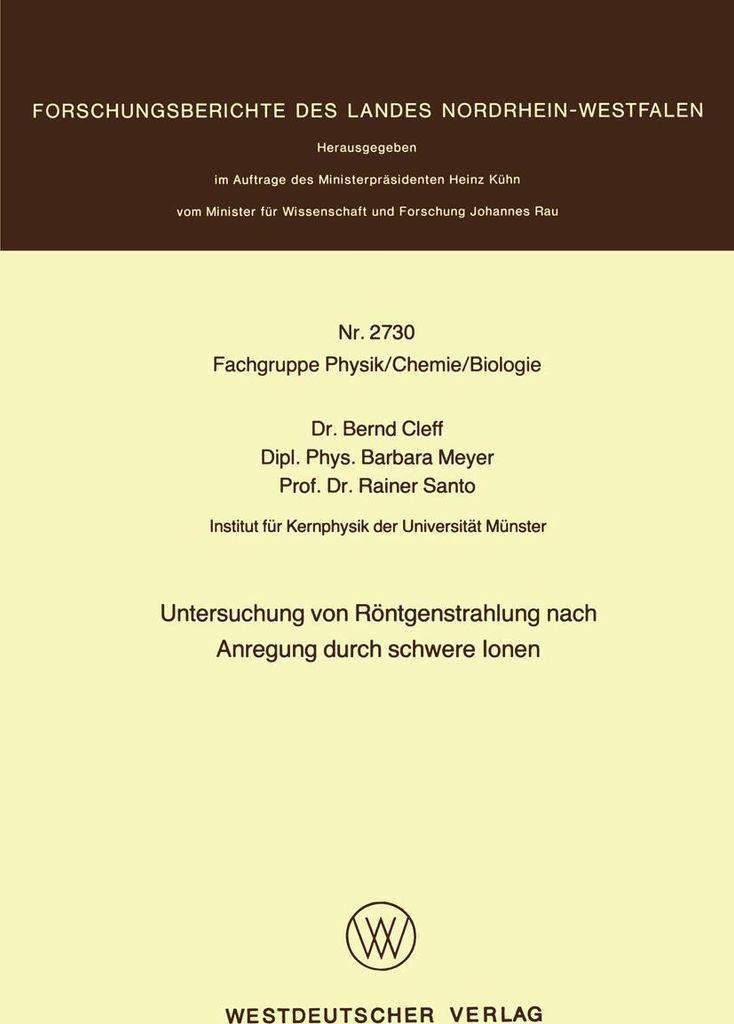 Untersuchung von Röntgenstrahlung nach Anregung durch schwere Ionen