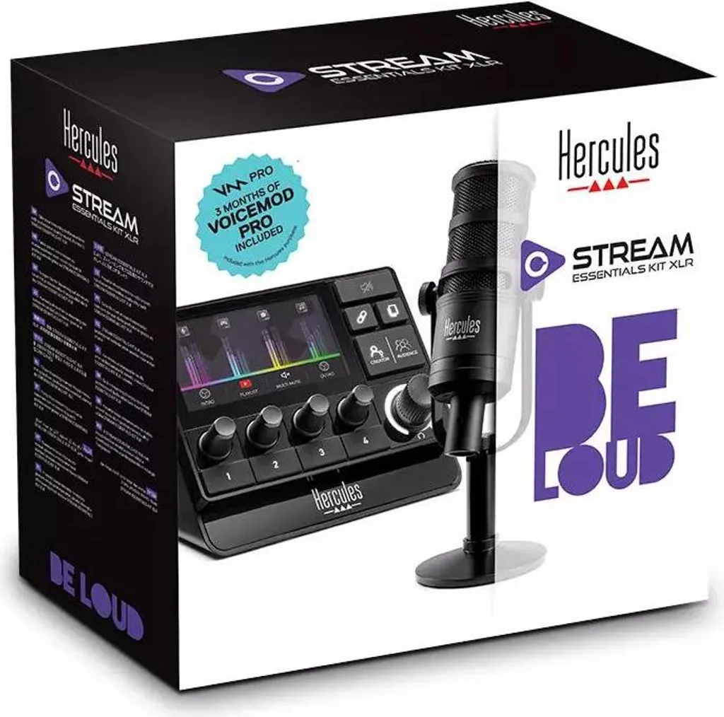Pack de Streaming Audio XLR Hercules avec Mixeur et Microphone Cardioïde