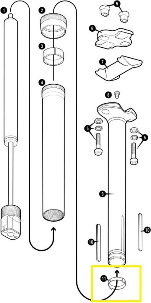 Crankbrothers Highline XC/Gravel Lower Bushing Lagerbuchse, für 27.2mm Stützen, unten