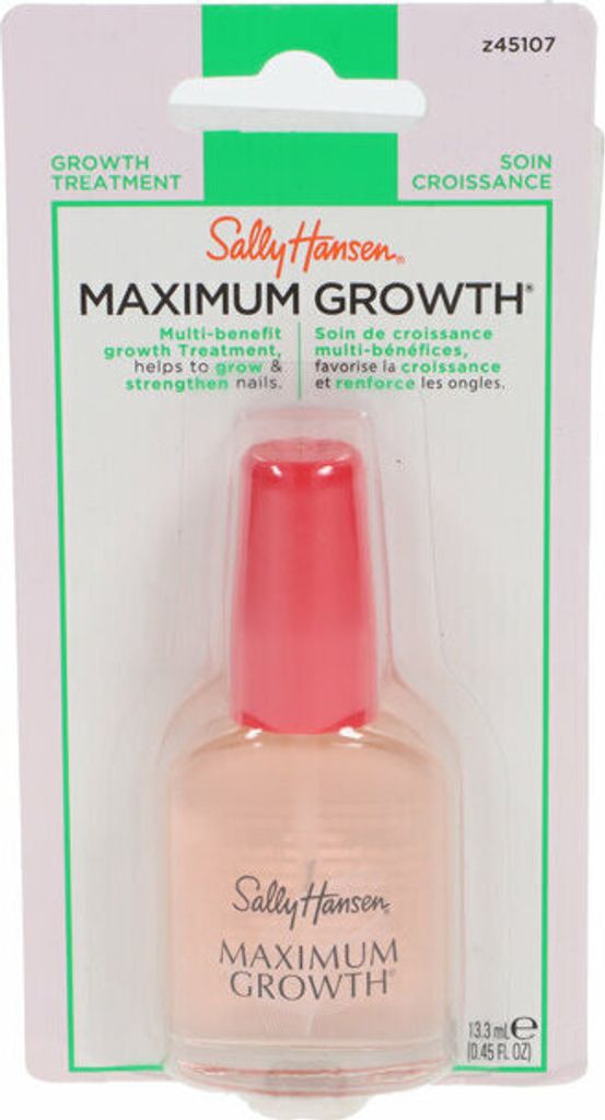A product shot of Sally Hansen Maximum Growth Nail Conditioner in its packaging.