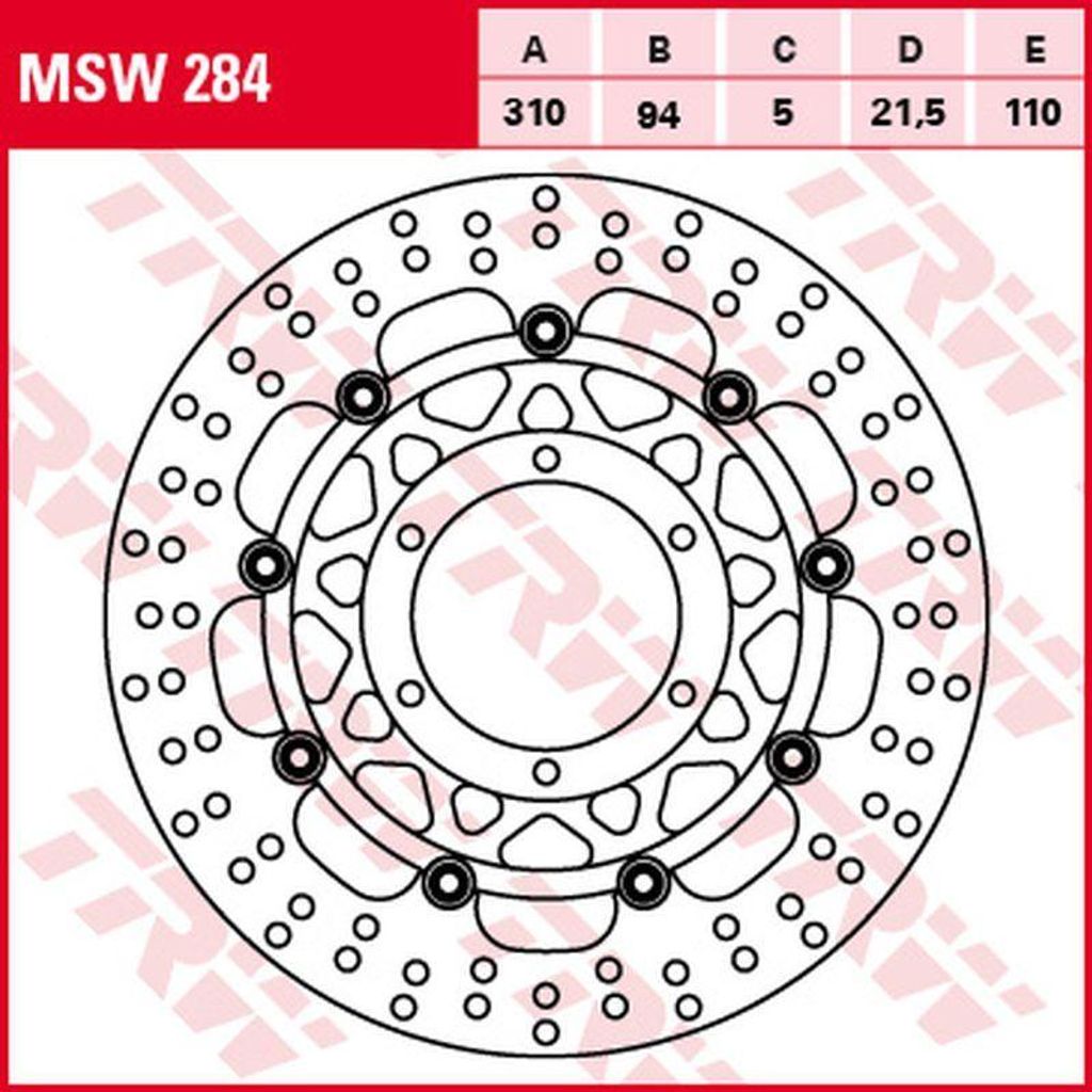 TRW Bremsscheibe Allround schwimmend MSW284 ST1300 Pan Produktbild 