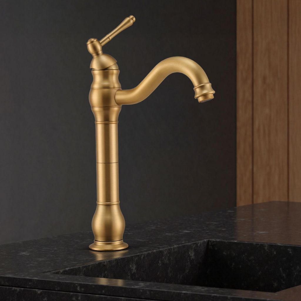 Retro Antik Wasserhahn Bad Küchenarmatur Wasserhahn Bronze Hoch Waschtischarmatur Armatur Mischbatterie 360° Schwenkbar