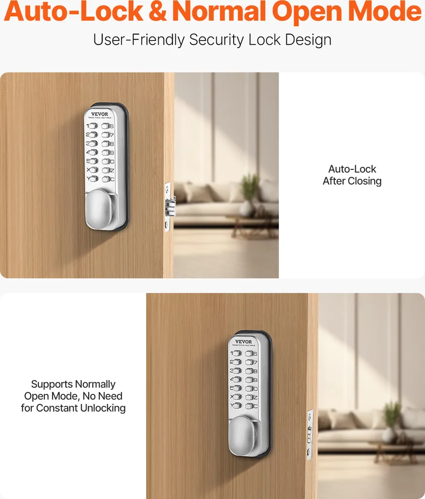 Serrure à Code Extérieure pour Clôture et Maison sans Batterie Inox - 5