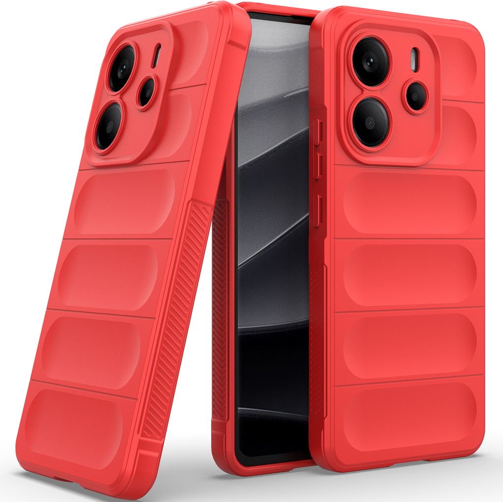 Handyhülle für Xiaomi Redmi Note 14 4G Weich TPU Silikon Stossfest Anti-rutsch Hülle Rot