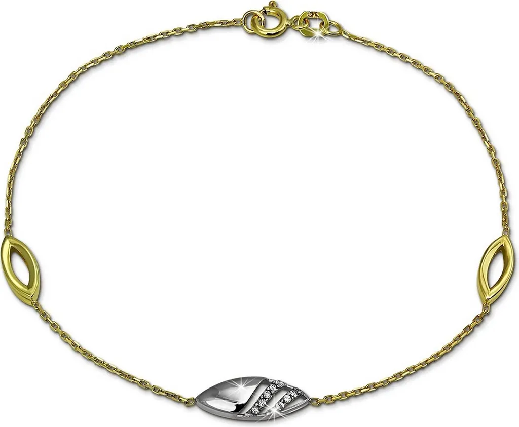 Bracelet glamour en or 8 carats 333 bicolore de 18,5cm GoldDream