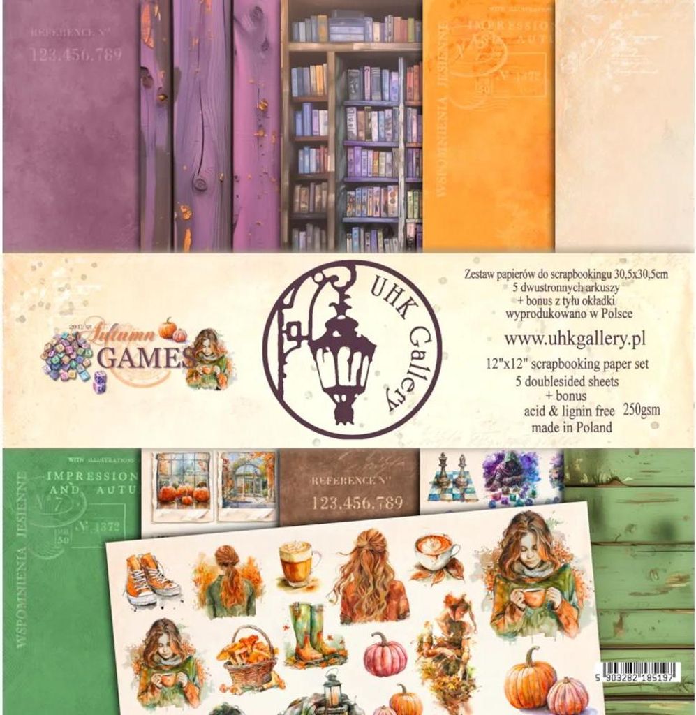 UHK Gallery Set 6 Blatt 30,5x30,5cm Scrapbooking Papier 250g, Autumn Games