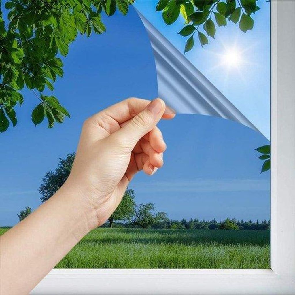 Sonnenschutzfolie - Hitze schützende Raufolie - Temperatur senken - Selbstklebend außen anbringen - 75 cm x 15 m - Hellblau