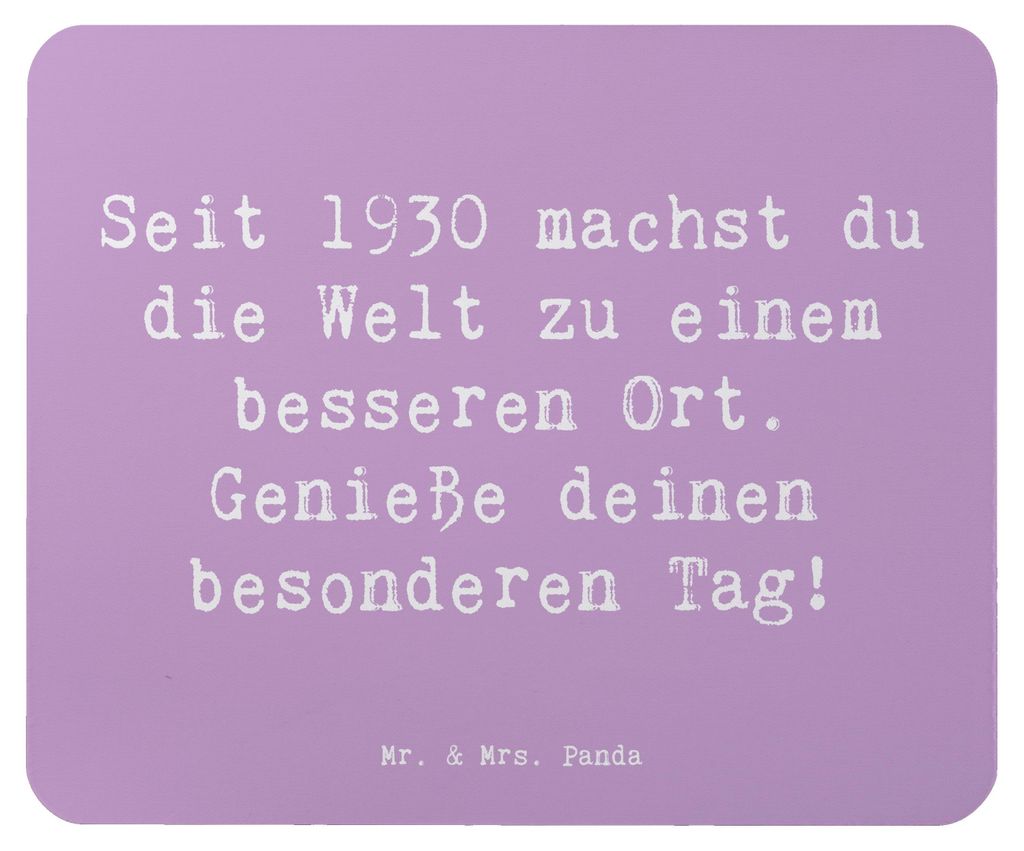 Mr. & Mrs. Panda Mauspad Spruch 1930 Geburtstag - Lavendeltraum - Geschenk, Mousepad, laptop, notebook, Erinnerungen, computermatte, besonderen Tag...