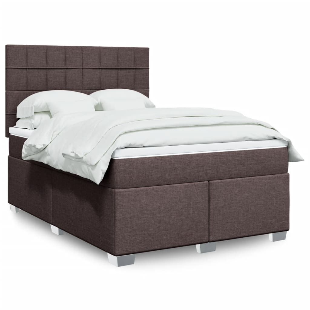 Maison Exclusive - Boxspringbett mit Matratze Dunkelbraun 160x200 cm Stoff