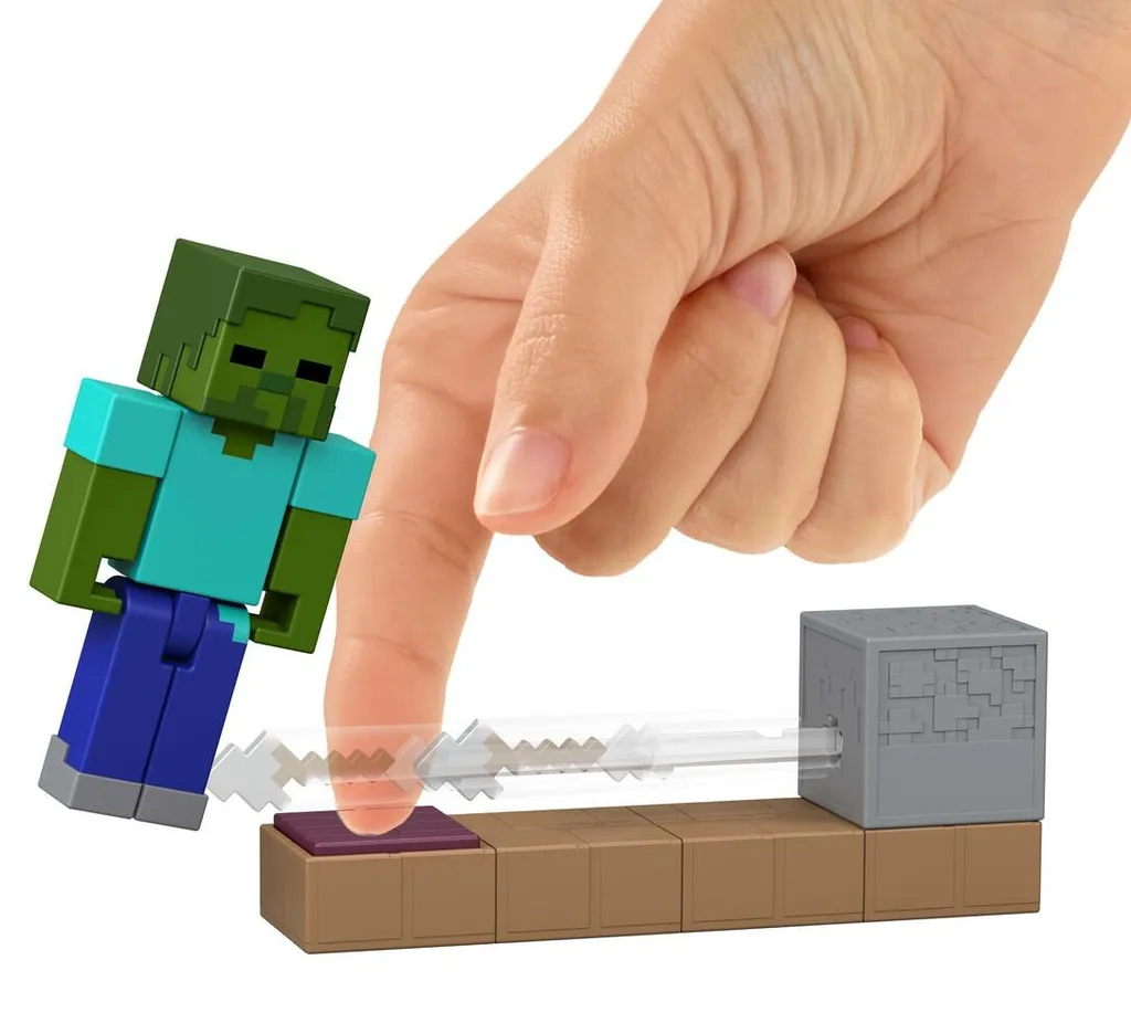 Figurine Minecraft Activation Mattel 3,25'' avec Mouvement de Combat