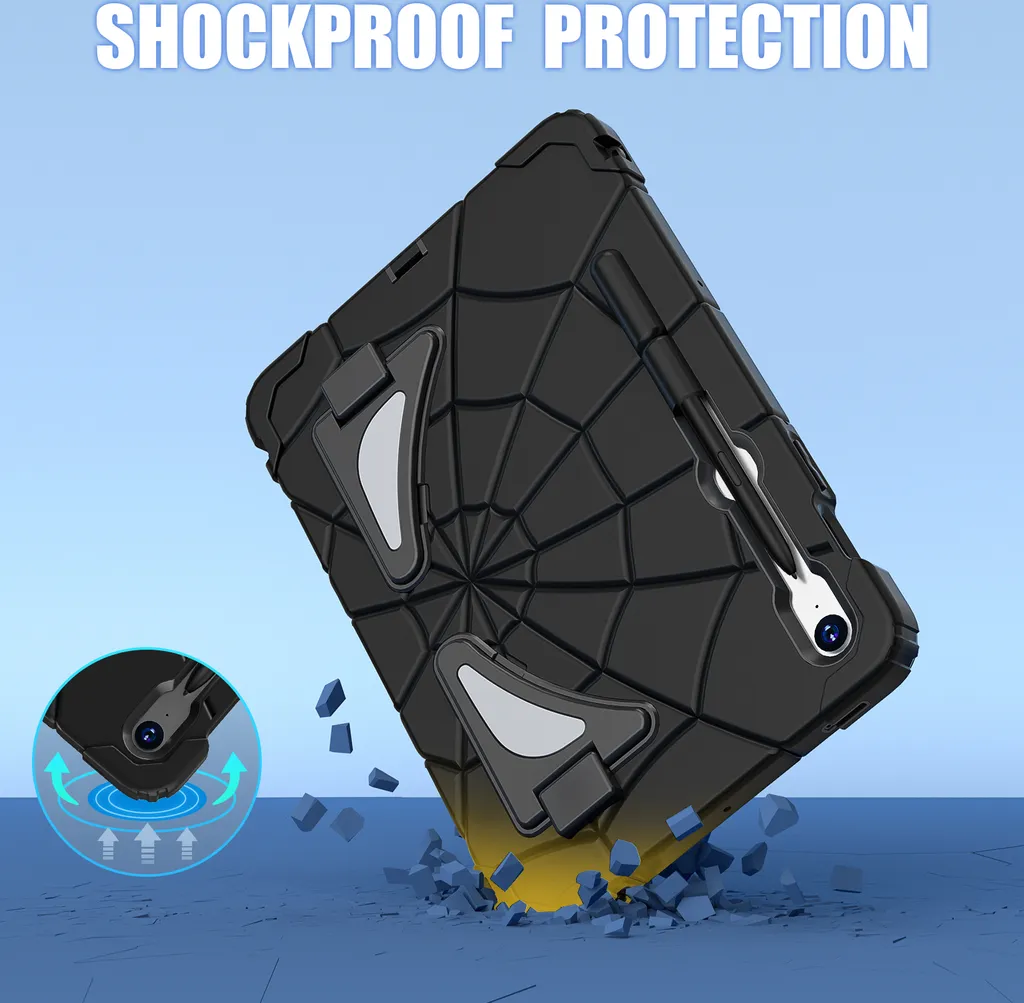 Coque robuste pour tablette Samsung Galaxy Tab S9 FE avec support noir - 8