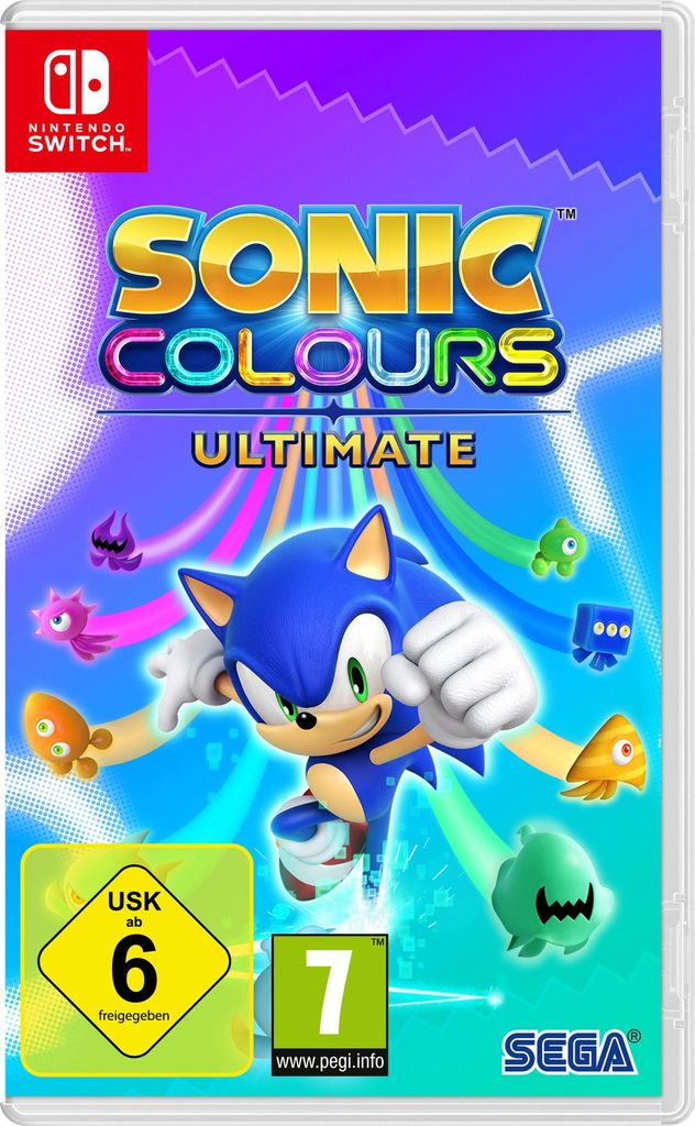 The image is a product packaging for the Nintendo Switch game Sonic Colours: Ultimate.