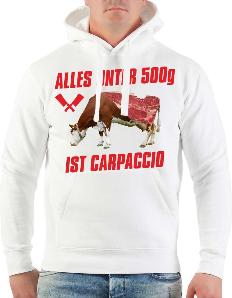 Herren Kapuzenpullover Alles unter 500g ist Carpaccio