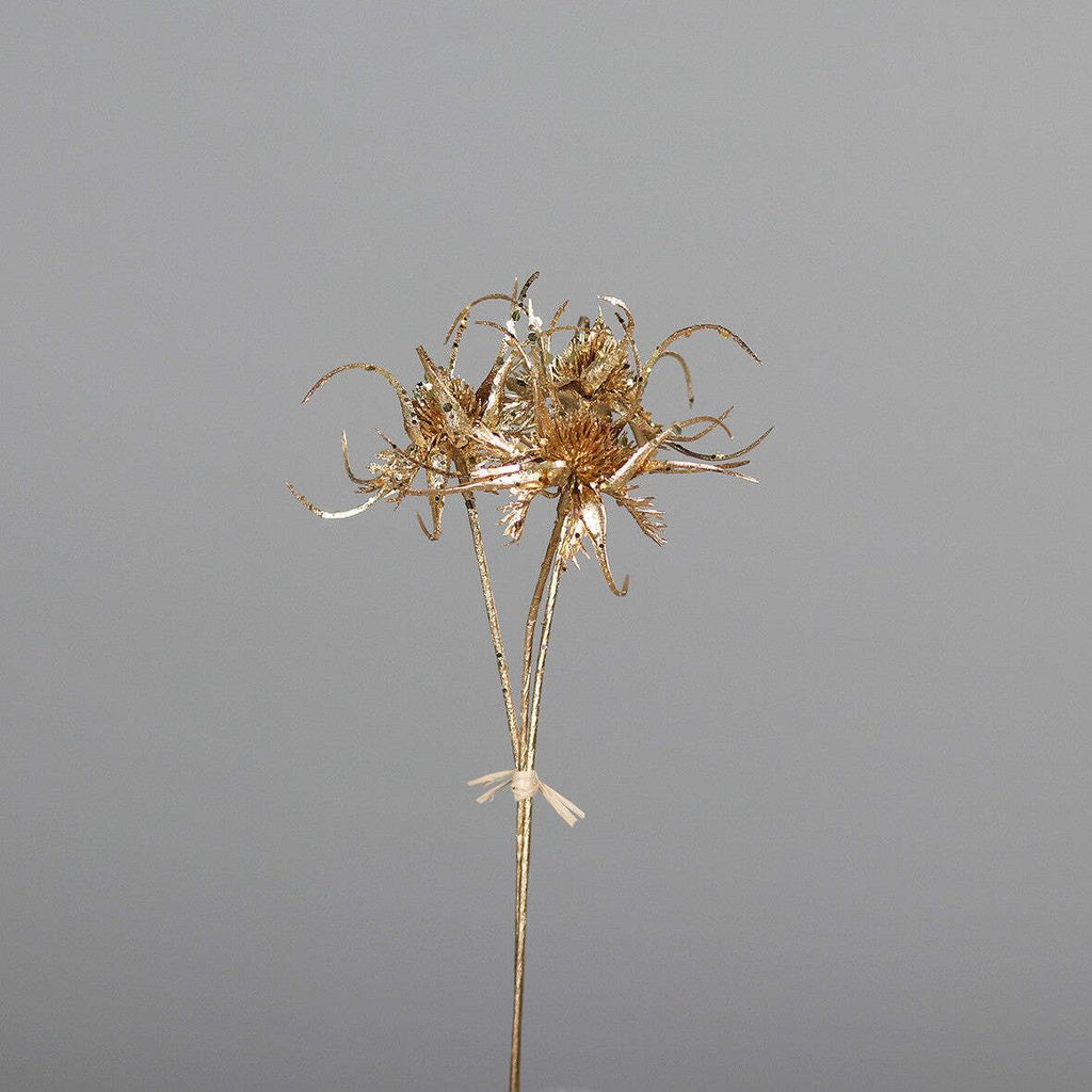 Kunstblume Distel 30 cm gold Bund