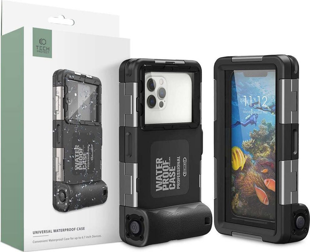 Tech-Protect Ipx8 Universal Diving Waterproof Case Noir Image du produit 