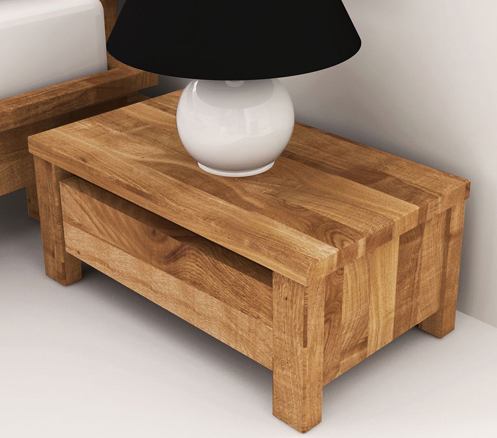 Nachtkommode Tasman 05 Wildeiche massiv geölt - Abmessungen: 23 x 51 x 30 cm (H x B x T)