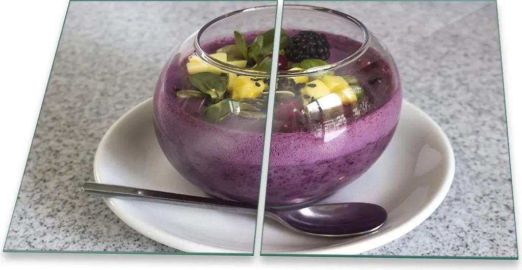 Coprifornelli Universali in Vetro 2 Pezzi 40x52 Frutta Viola Cucina