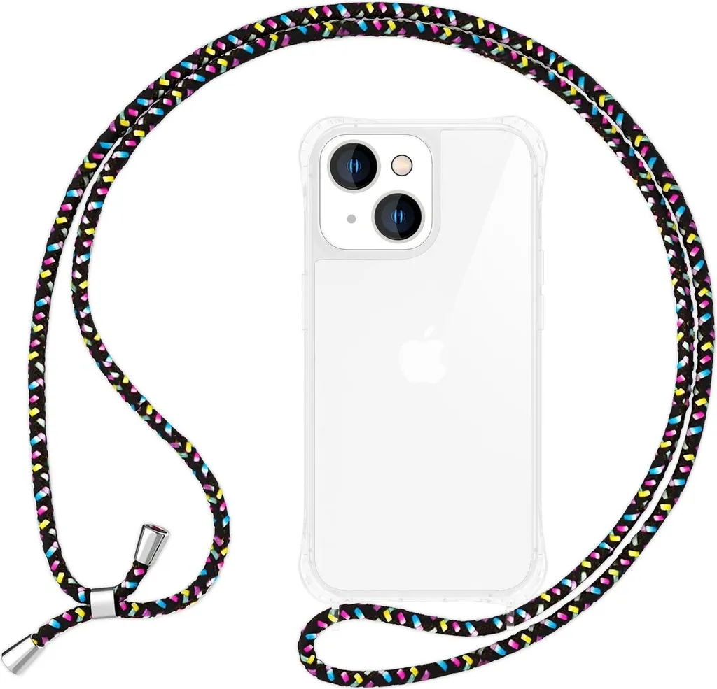 Custodia iPhone 15 Plus con Cinturino: Offerta Cover Nera Anti-Caduta